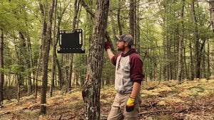 A video depicting Michael Hiller taking down a previously used gambrel and using it as a cutting board to cut venison tenderloin.