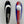 Load image into Gallery viewer, Custom fishing spoons. Lake herring or Cisco fishing lure with a red stripe down the center that fades to white with blue on the right and left sides. The painted spoon has a glassy white circle near the top.
